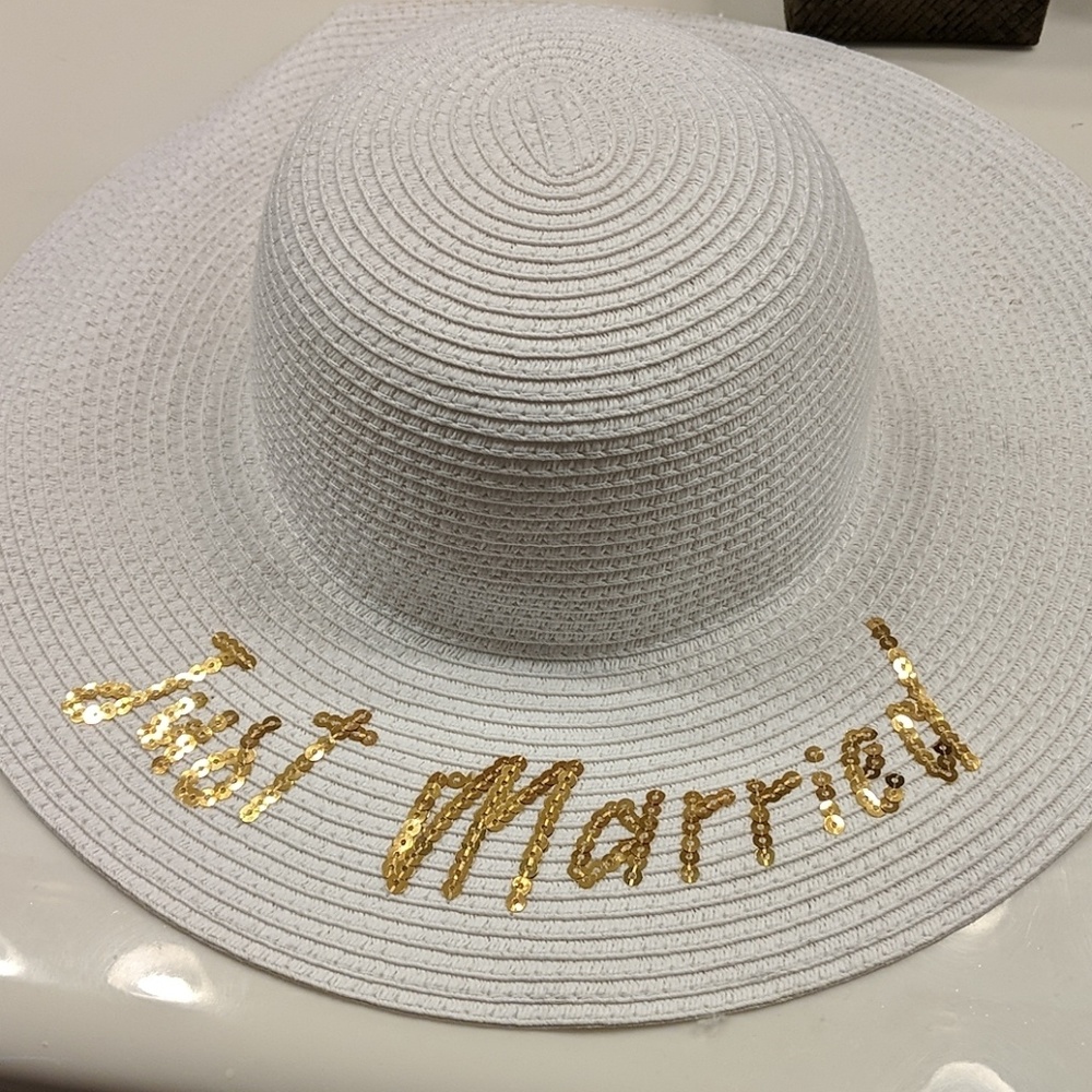 Just Married Sun Hat - Honeymoon/Bride/Mrs. Hat